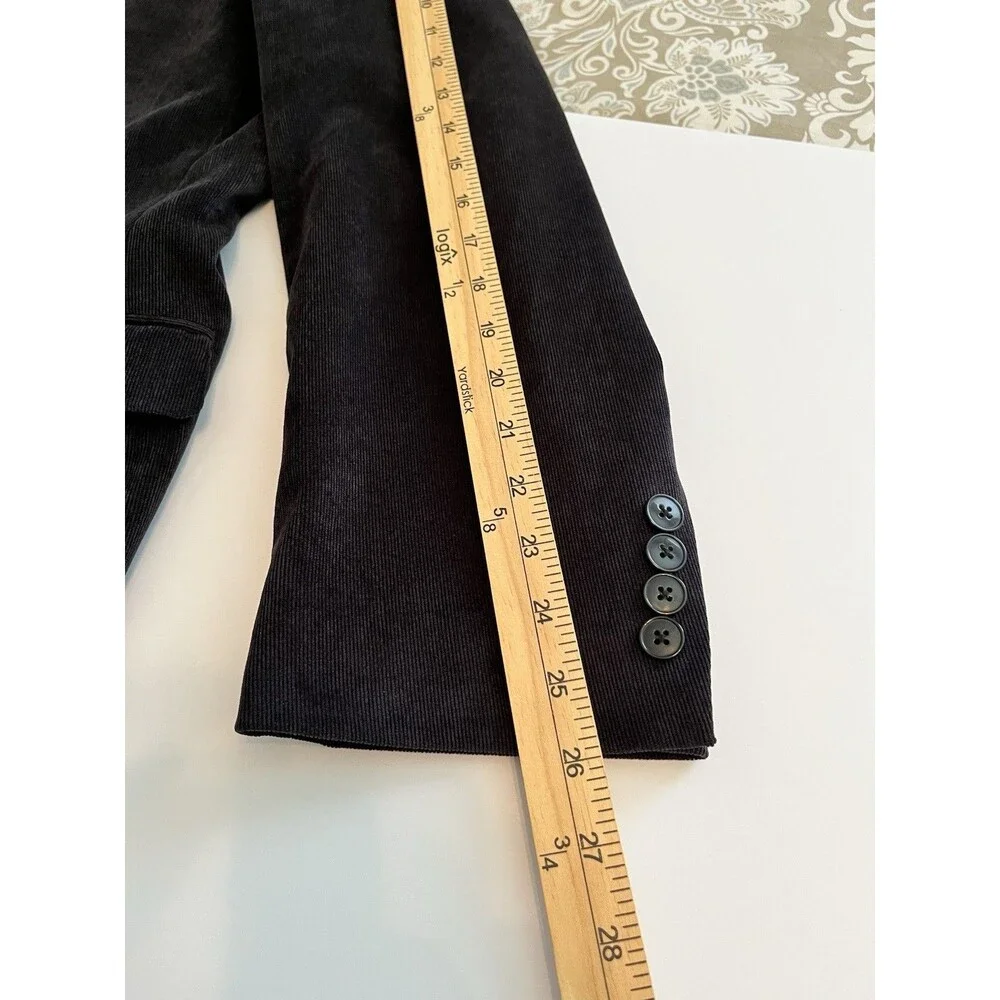 Calvin Klein Black Corduroy Blazer Jacket Peak Lapel Size 46L
